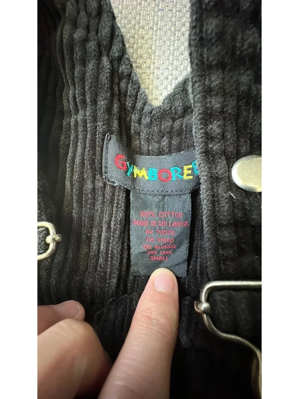 rainbow Gymboree black corduroy overalls STS 17”